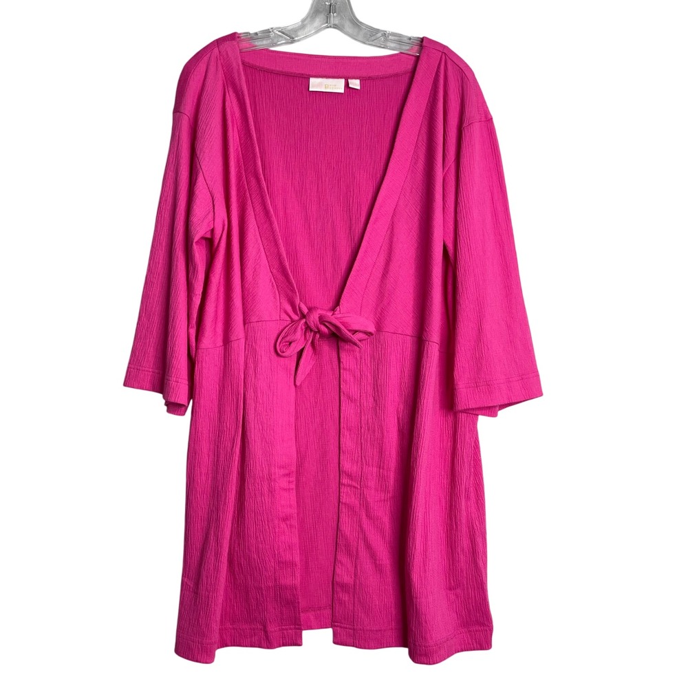 Belle Packabelle Tie Front Cover Up Womens M Pink Vacation Resort Beach